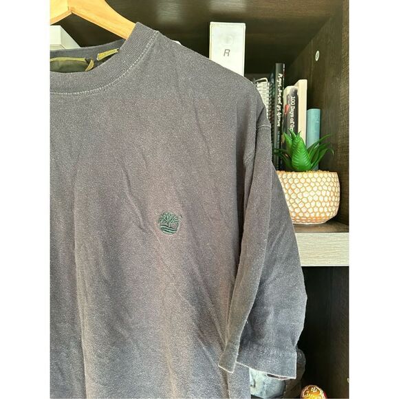 🐿️ Timberland Washed Black Crewneck Short Sleeve T-Shirt Small - Picture 6 of 6